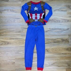 💜Marvel Civil War Captain America Pajama Set Youth Size 10